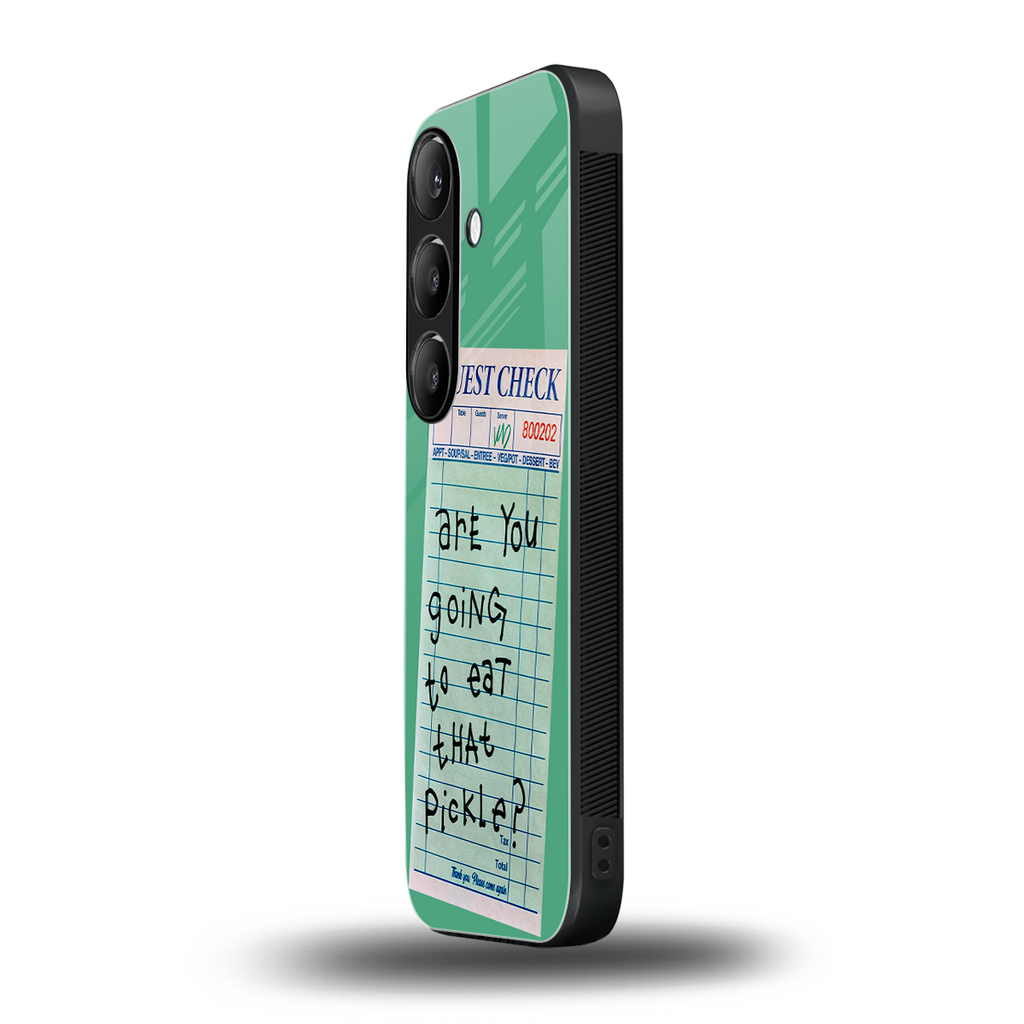 eat that pickle back phone cover | glass case for samsung galaxy s24 fe