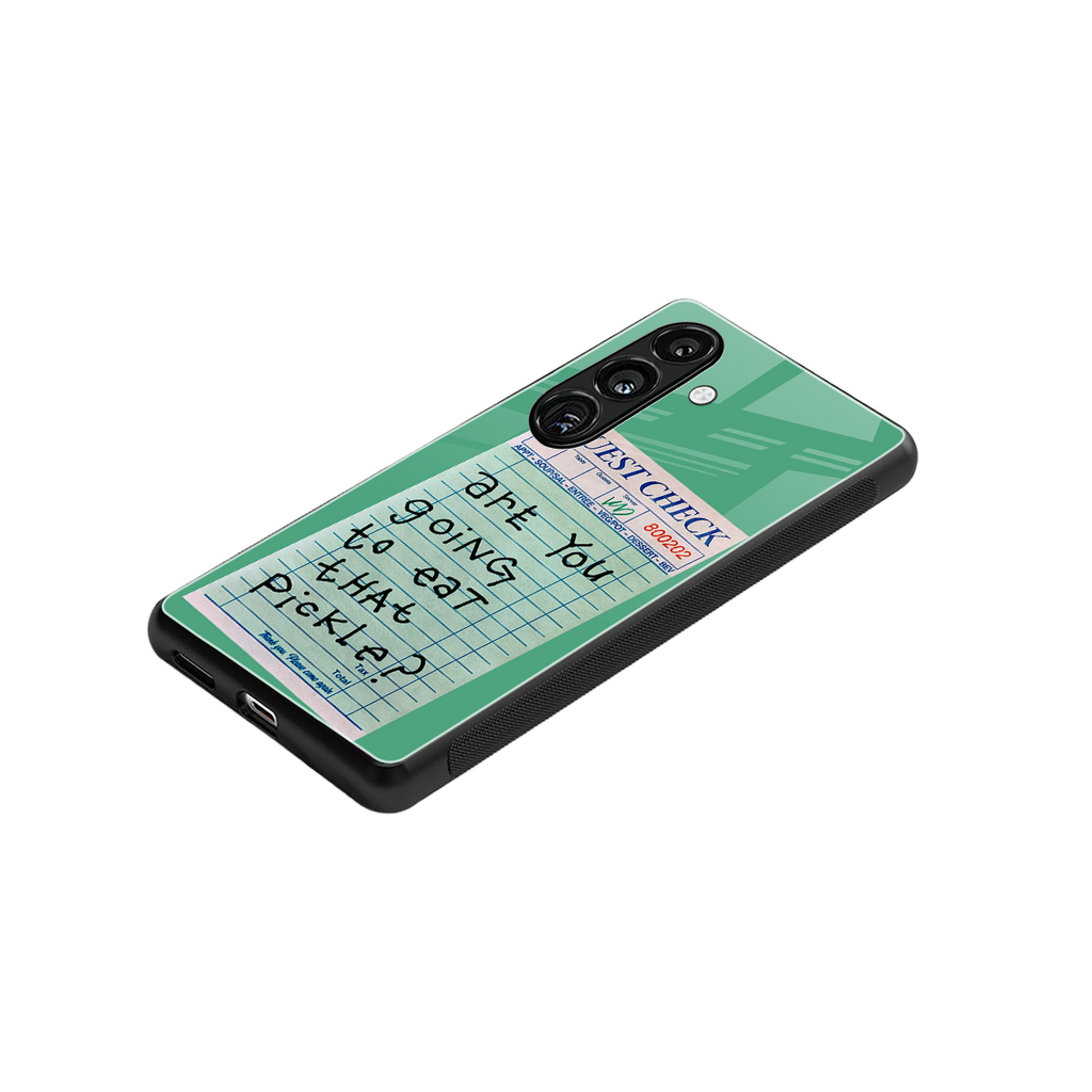 eat that pickle back phone cover | glass case for samsung galaxy s24 plus