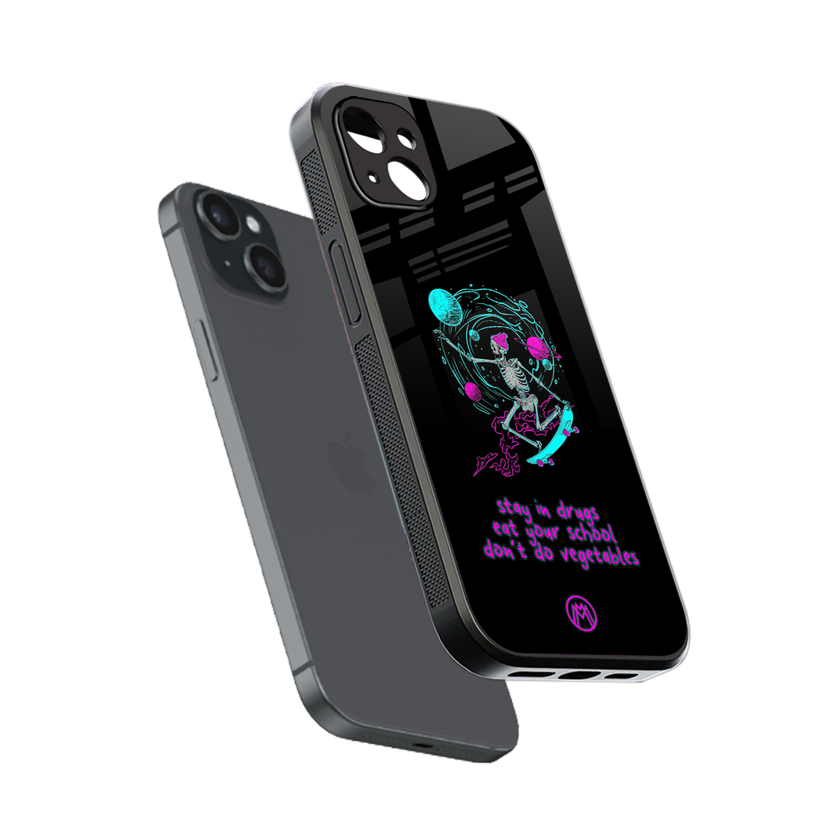 eat your school back phone cover | glass case for iphone 15 plus