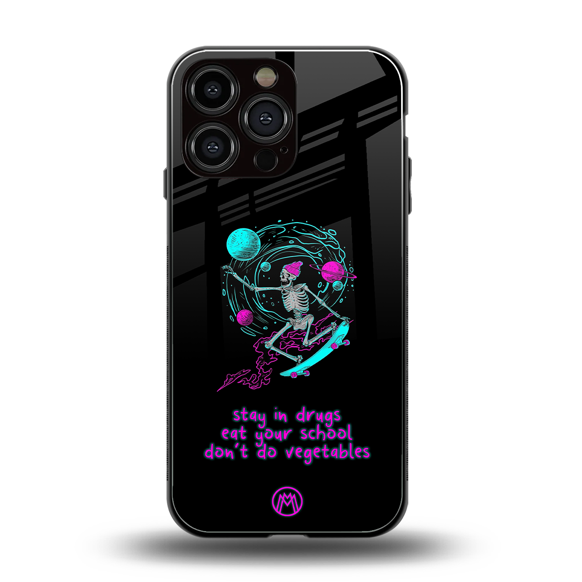 eat your school back phone cover | glass case for iphone 15 pro max