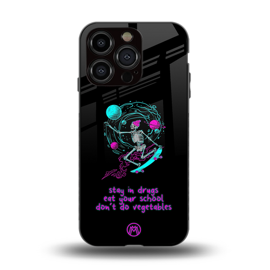 eat your school back phone cover | glass case for iphone 15 pro