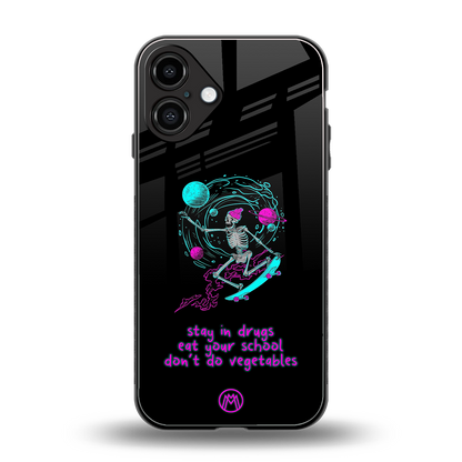 eat your school back phone cover | glass case for iphone 16 plus
