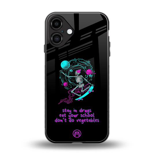 eat your school back phone cover | glass case for iphone 16 plus