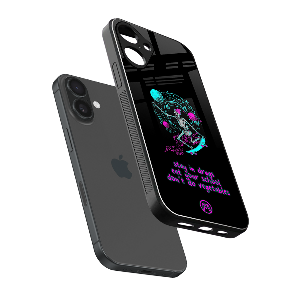 eat your school back phone cover | glass case for iphone 16 plus