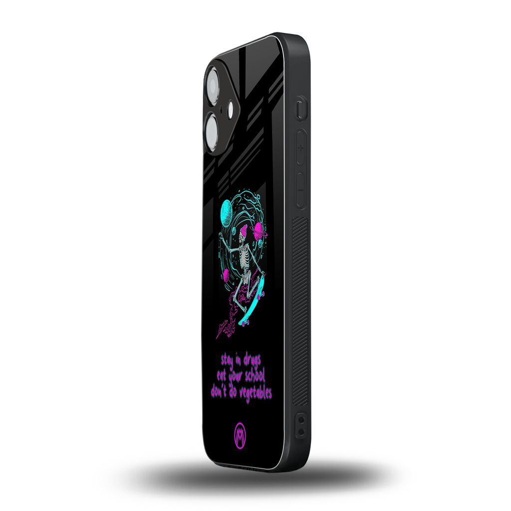 eat your school back phone cover | glass case for iphone 16 plus