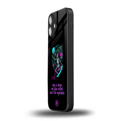 eat your school back phone cover | glass case for iphone 16 plus