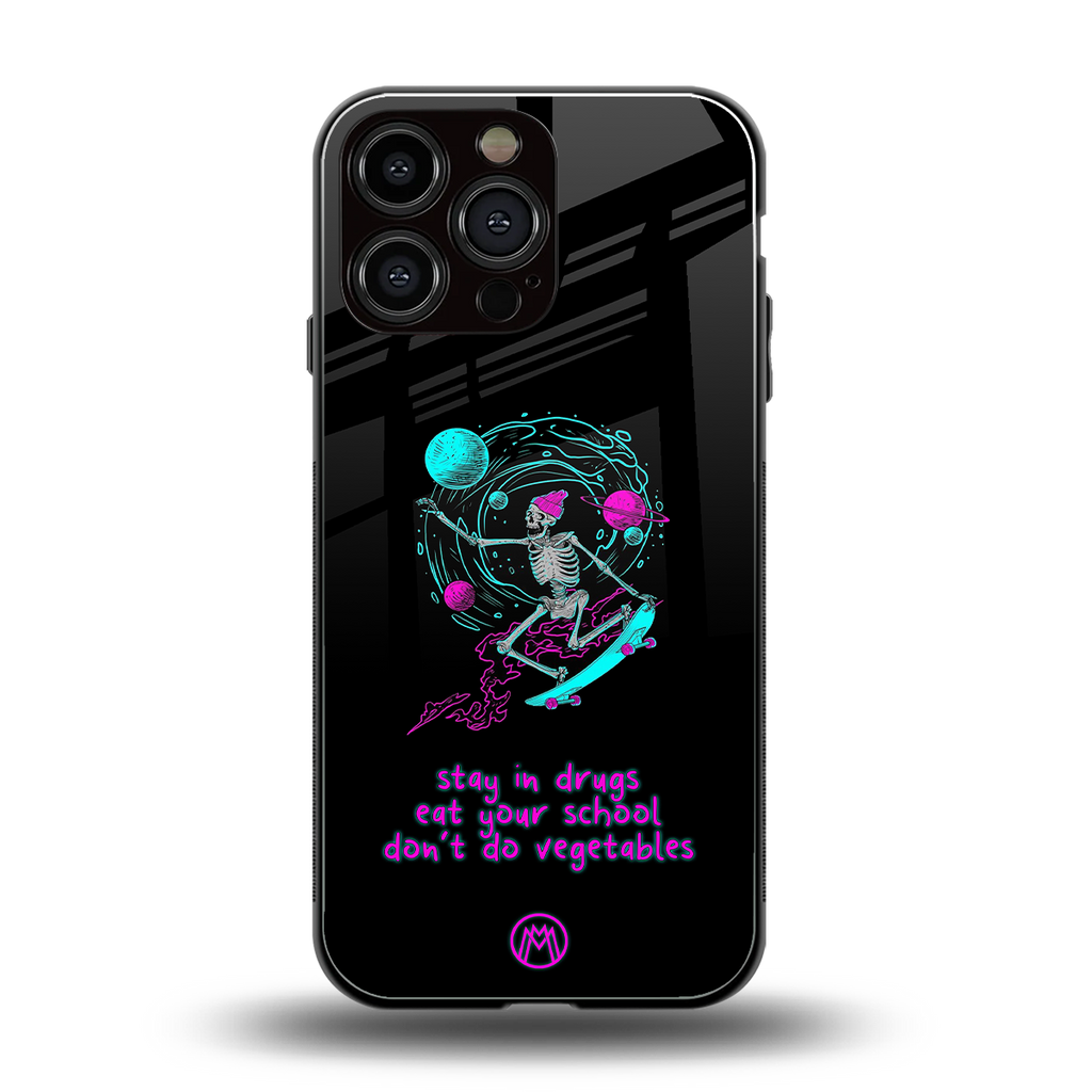 eat your school back phone cover | glass case for iphone 16 pro max