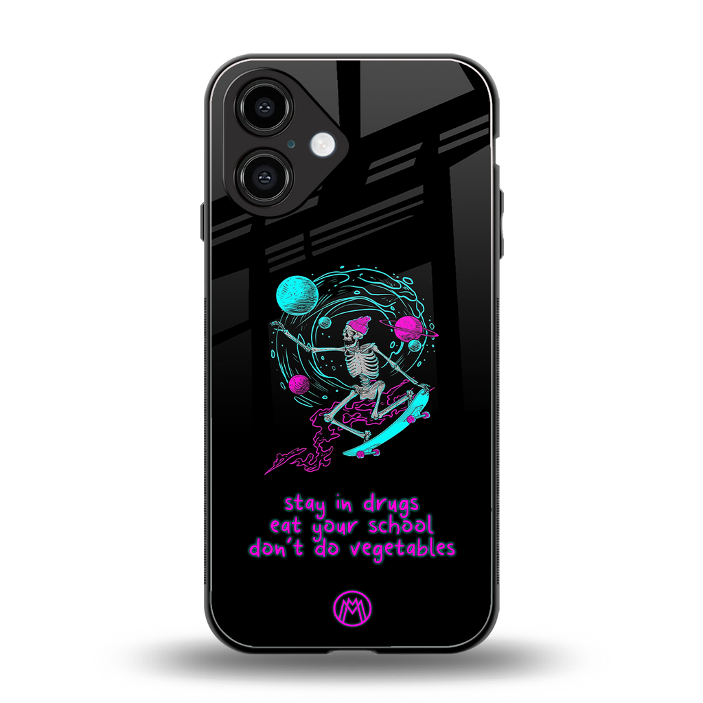 eat your school back phone cover | glass case for iphone 16