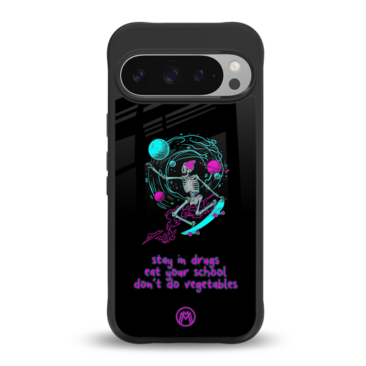 eat your school back phone cover | glass case for google pixel 9 pro xl