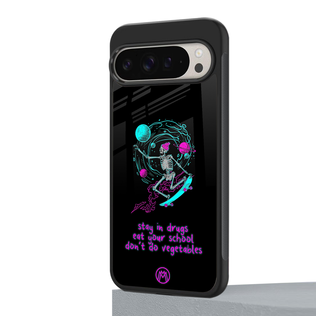 eat your school back phone cover | glass case for google pixel 9 pro xl