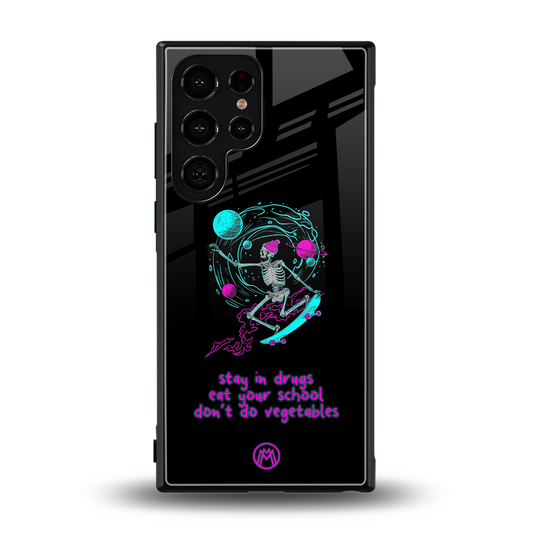 eat your school back phone cover | glass case for samsung galaxy s24 ultra