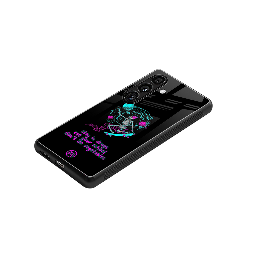 eat your school back phone cover | glass case for samsung galaxy s24 plus