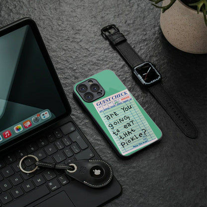 eat that pickle back phone cover | glass case for iphone 15 pro