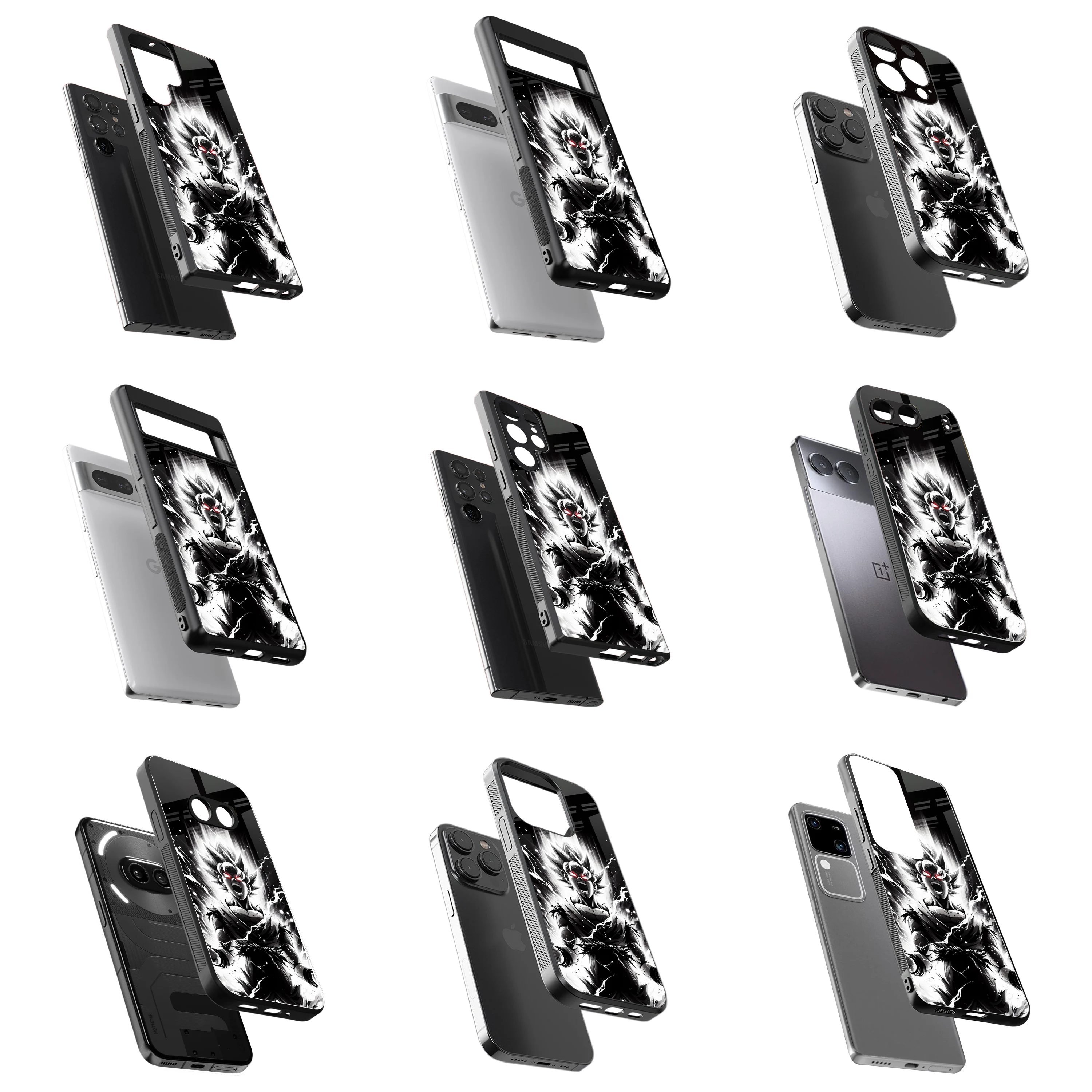 Durable Glass Back Mobile Case for iPhone, Samsung, OnePlus, Google Pixel, Redmi, Vivo, Oppo