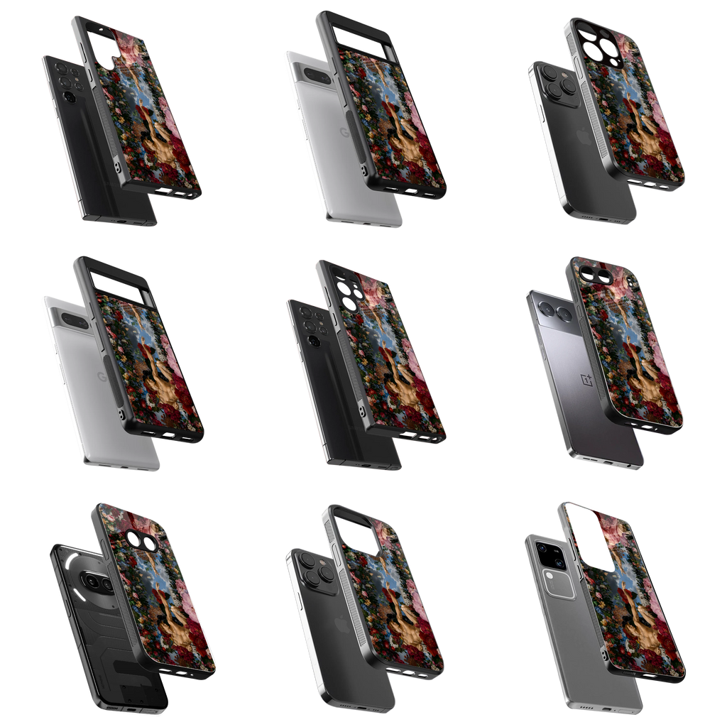 Durable Glass Back Mobile Case for iPhone, Samsung, OnePlus, Google Pixel, Redmi, Vivo, Oppo