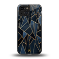 elite blue geometric back phone cover | glass case for iphone 13 mini