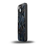 elite blue geometric back phone cover | glass case for iphone 13 mini