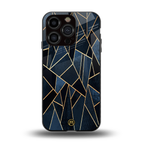 elite blue geometric back phone cover | glass case for iphone 13 pro