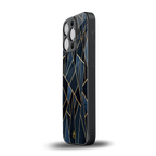 elite blue geometric back phone cover | glass case for iphone 13 pro