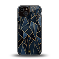 elite blue geometric back phone cover | glass case for iphone 13