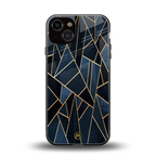 elite blue geometric back phone cover | glass case for iphone 13