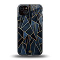 elite blue geometric back phone cover | glass case for iphone 14 plus