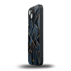 elite blue geometric back phone cover | glass case for iphone 15 plus