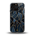 elite blue geometric back phone cover | glass case for iphone 14 pro max