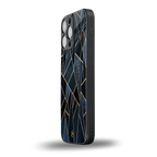 elite blue geometric back phone cover | glass case for iphone 14 pro max