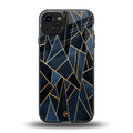 elite blue geometric back phone cover | glass case for iphone 15