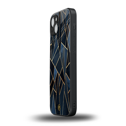 elite blue geometric back phone cover | glass case for iphone 14