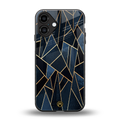 elite blue geometric back phone cover | glass case for iphone 16 plus