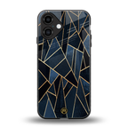 elite blue geometric back phone cover | glass case for iphone 16