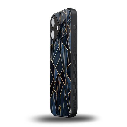 elite blue geometric back phone cover | glass case for iphone 16