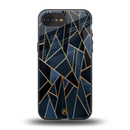 elite blue geometric back phone cover | glass case for iphone 16e