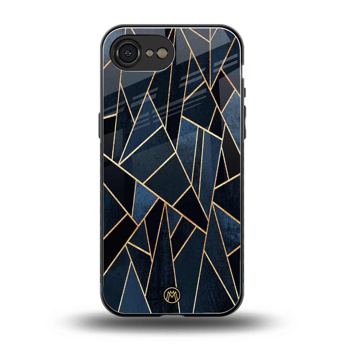 elite blue geometric back phone cover | glass case for iphone 16e