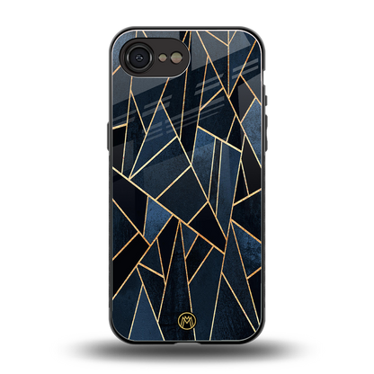 elite blue geometric back phone cover | glass case for iphone 16e