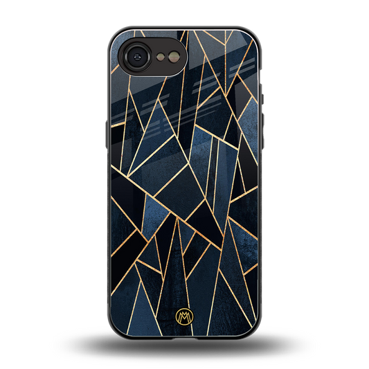 elite blue geometric back phone cover | glass case for iphone 16e