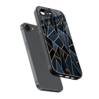 elite blue geometric back phone cover | glass case for iphone 16e