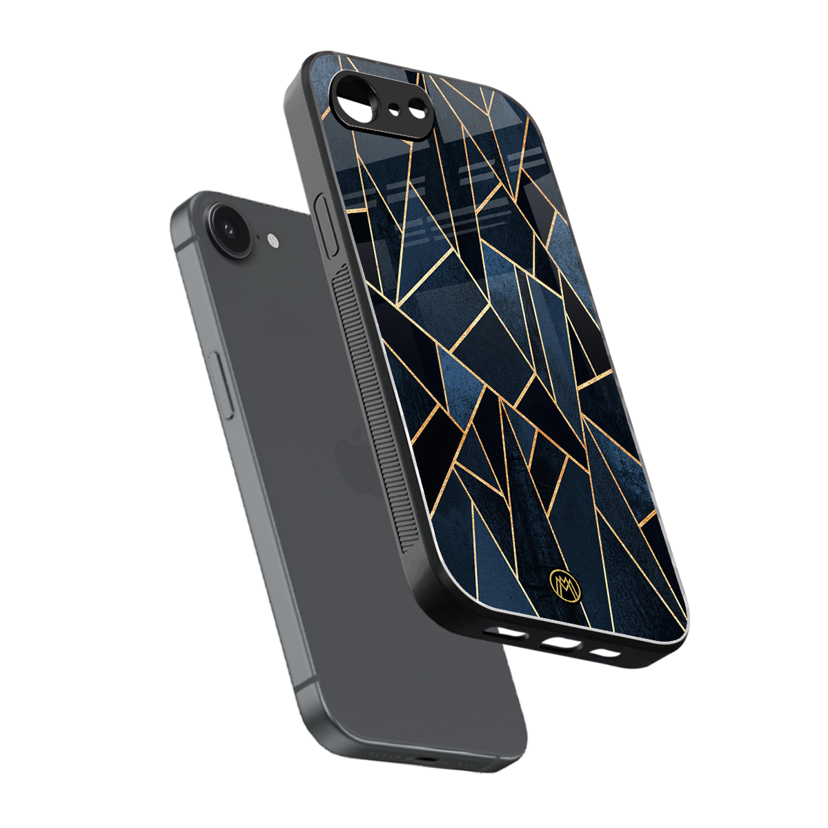 elite blue geometric back phone cover | glass case for iphone 16e