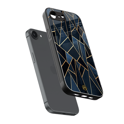 elite blue geometric back phone cover | glass case for iphone 16e