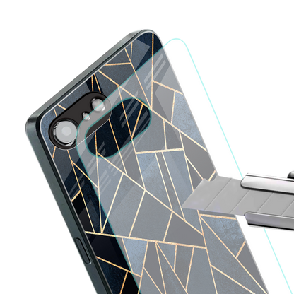 elite blue geometric back phone cover | glass case for iphone 16e