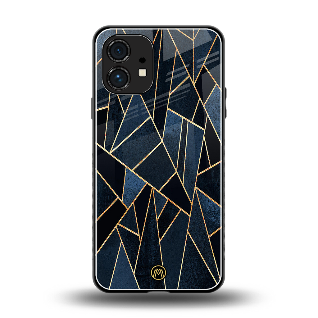 elite blue geometric back phone cover | glass case for nothing phone 1