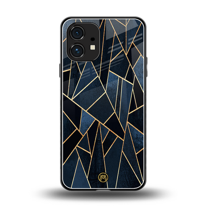 elite blue geometric back phone cover | glass case for nothing phone 1
