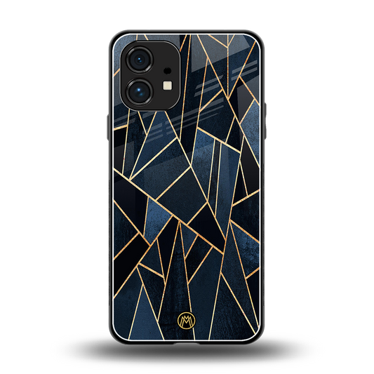 elite blue geometric back phone cover | glass case for nothing phone 1