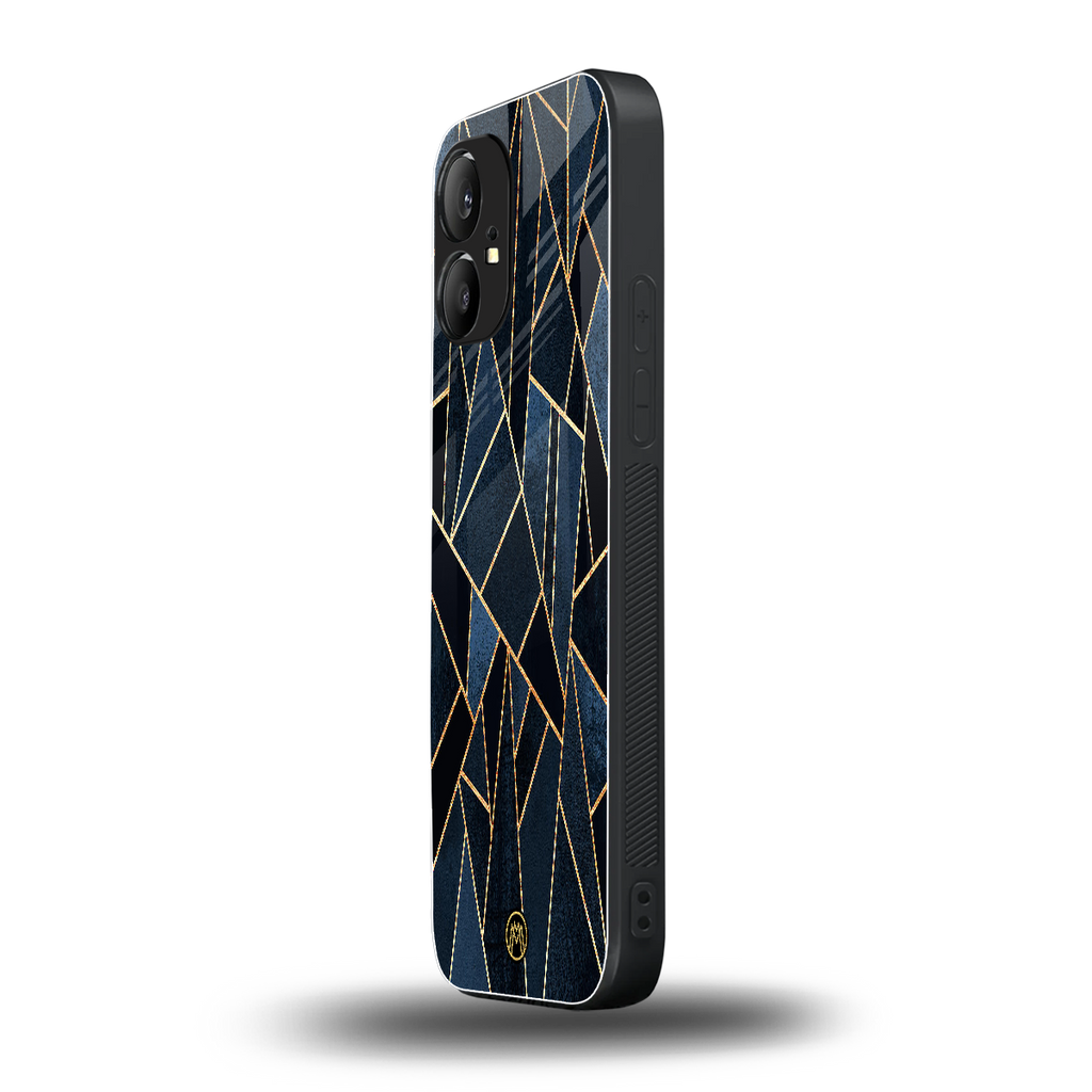 elite blue geometric back phone cover | glass case for nothing phone 1