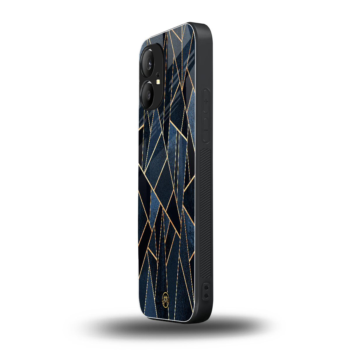 elite blue geometric back phone cover | glass case for nothing phone 1