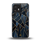 elite blue geometric back phone cover | glass case for nothing phone 2