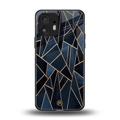 elite blue geometric back phone cover | glass case for nothing phone 2