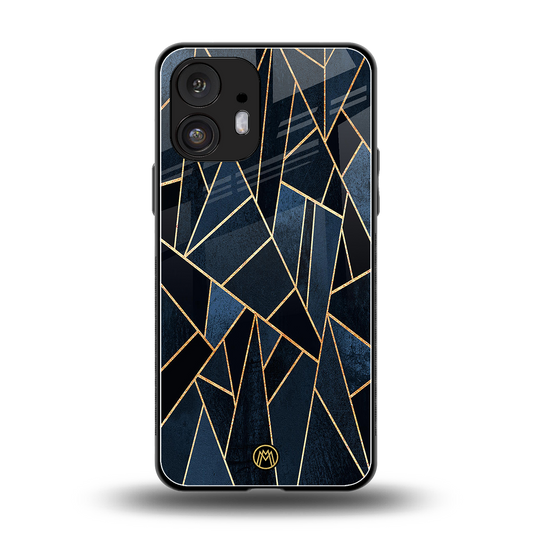 elite blue geometric back phone cover | glass case for nothing phone 2
